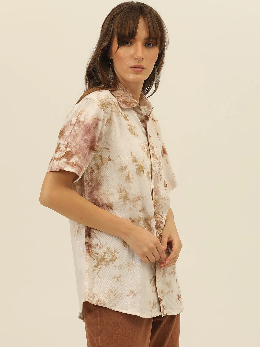 Pastel Hand Tie Dye Rayon Women Shirt