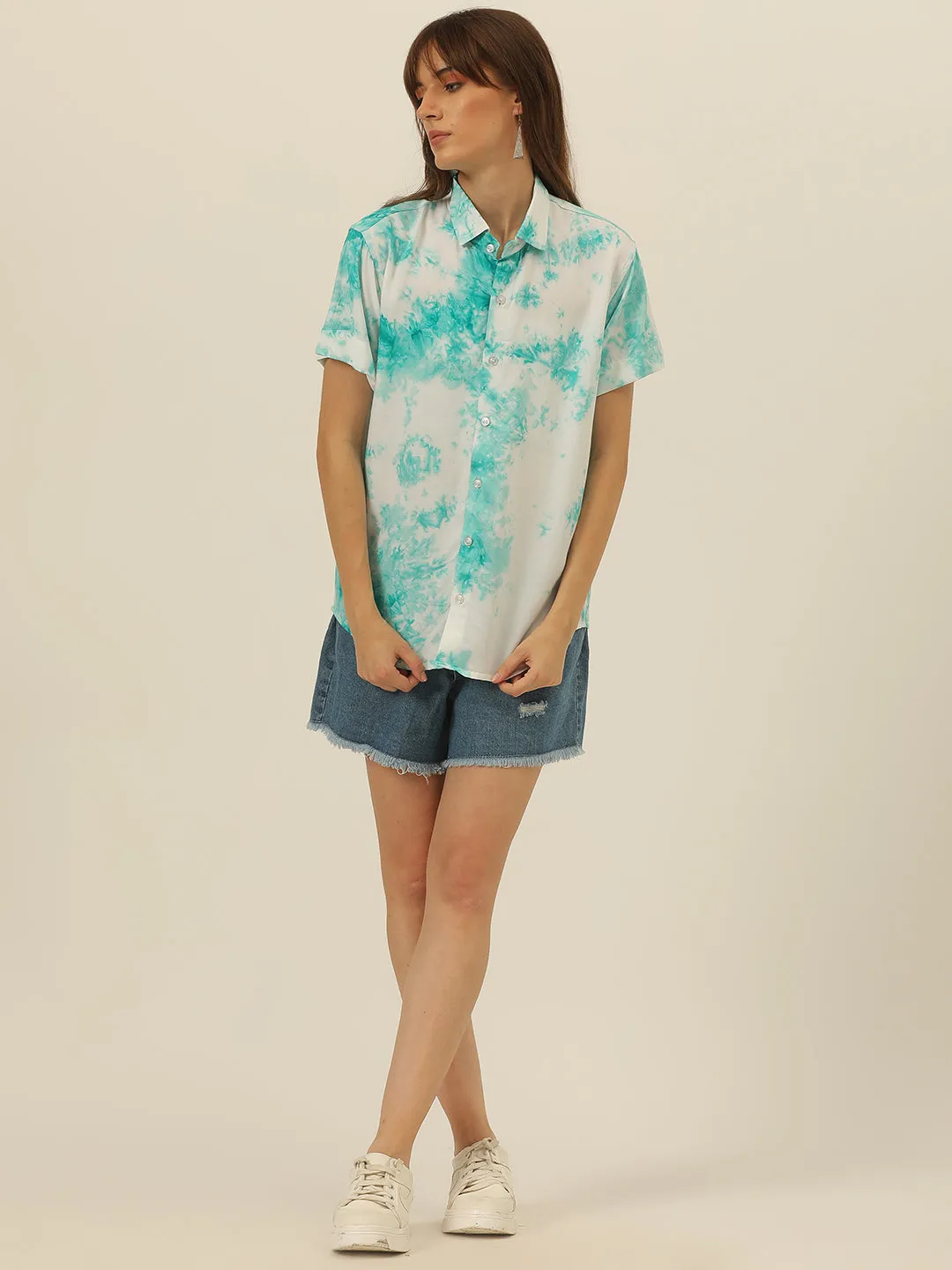 Pastel Hand Tie Dye Rayon Women Shirt