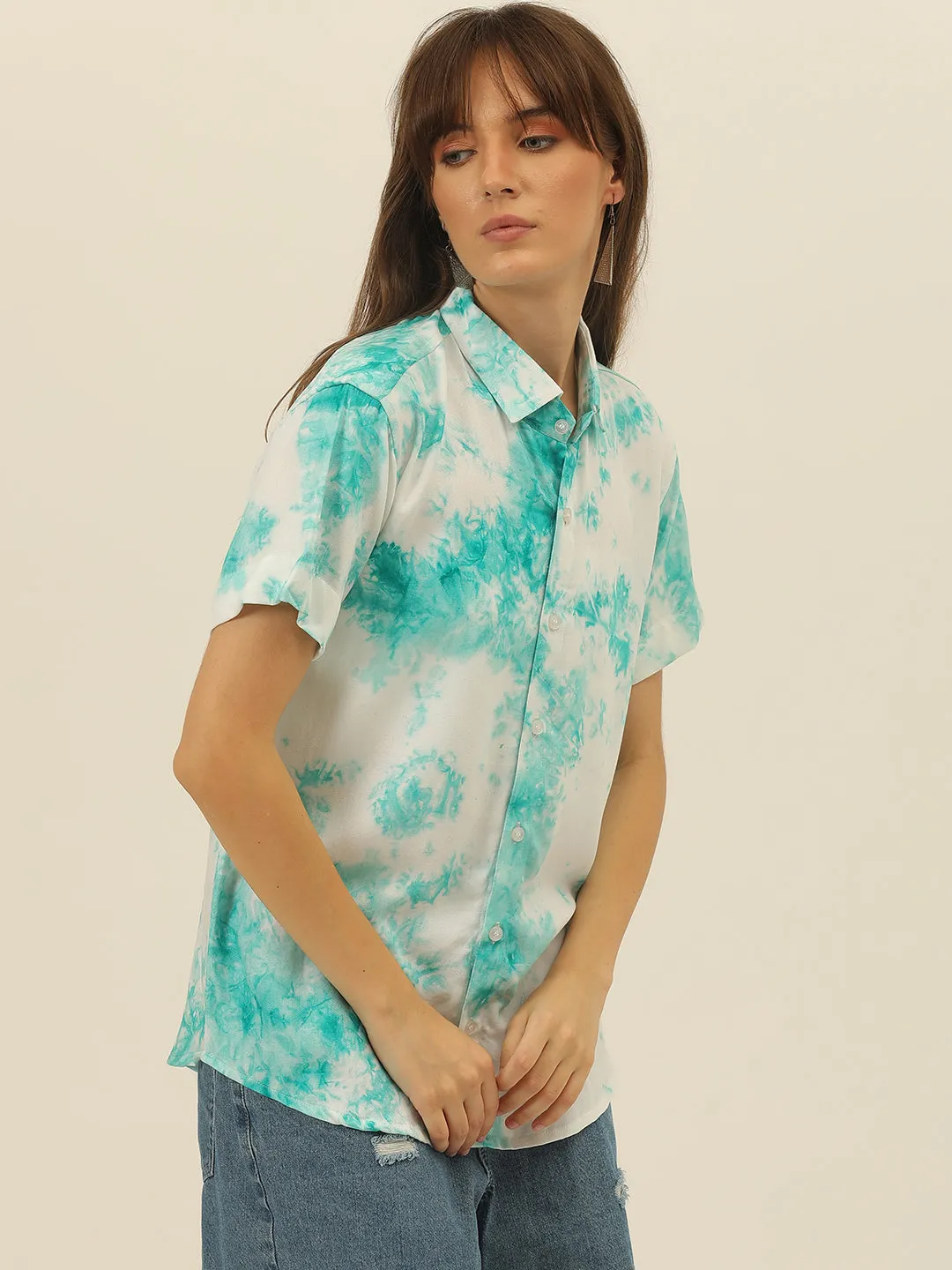 Pastel Hand Tie Dye Rayon Women Shirt