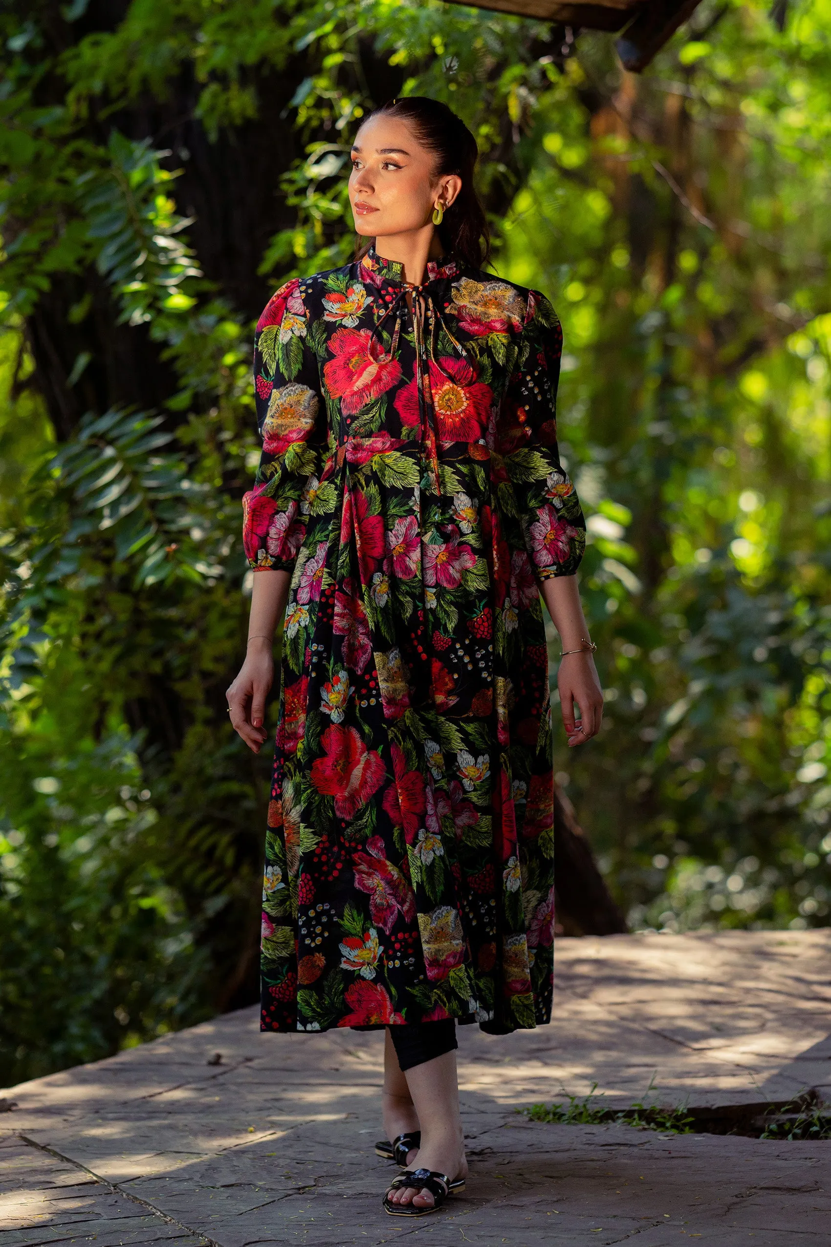 Printed Khaddar Frock