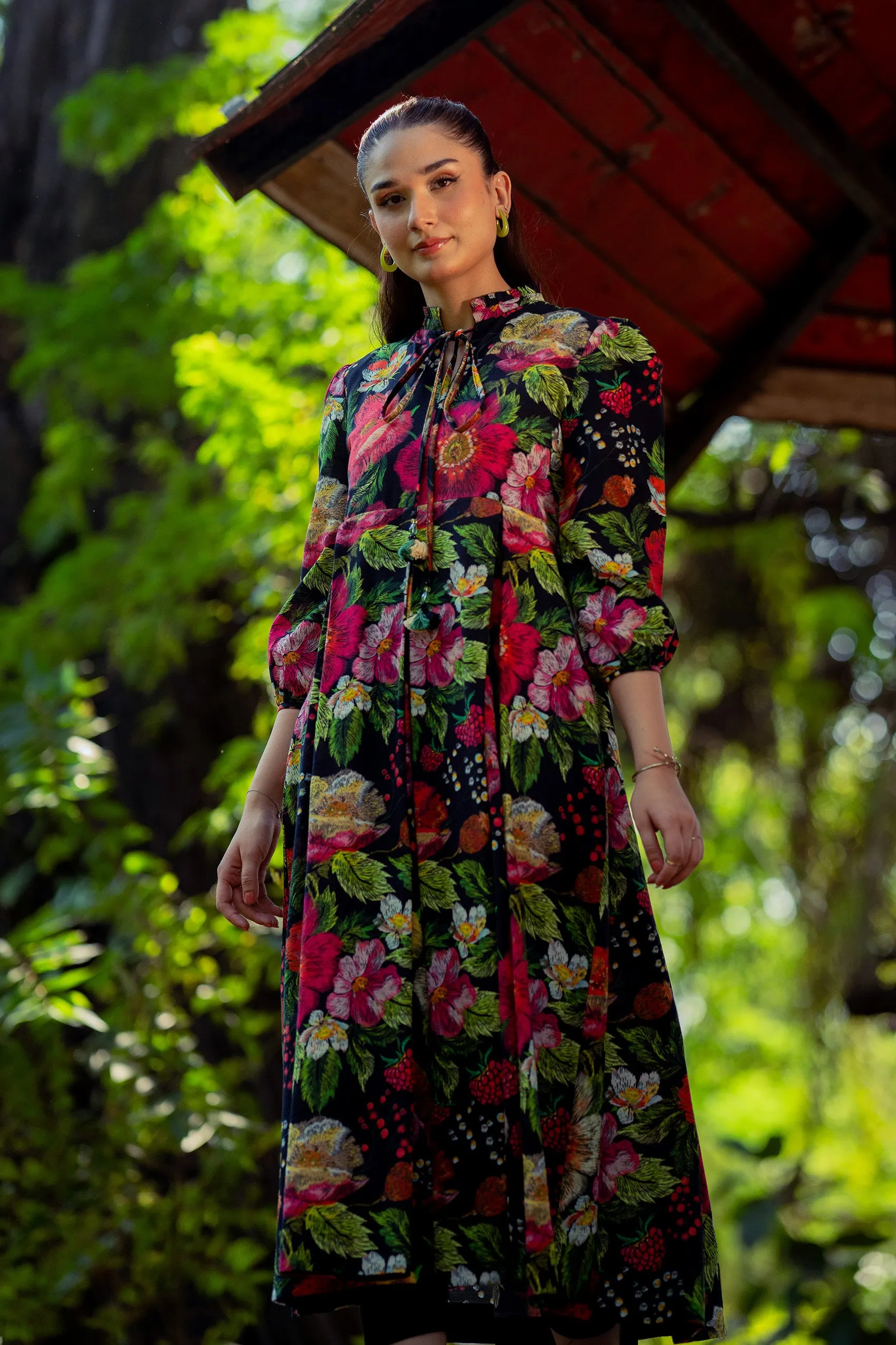 Printed Khaddar Frock