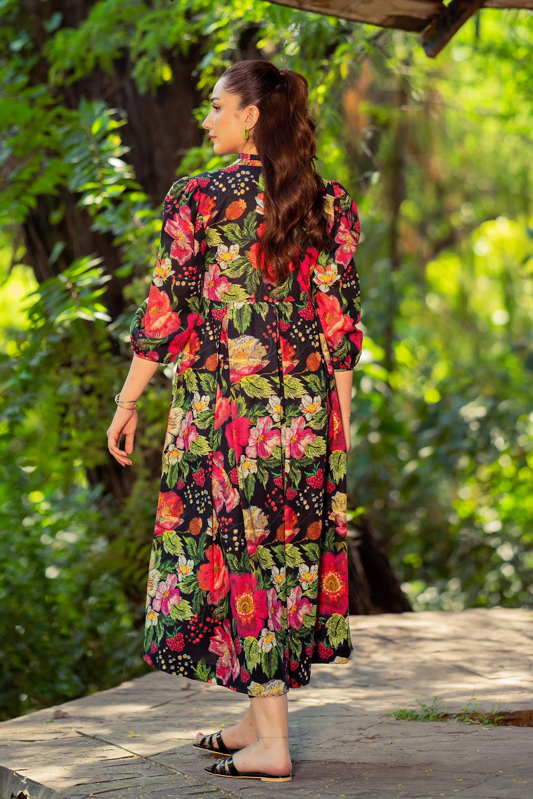 Printed Khaddar Frock