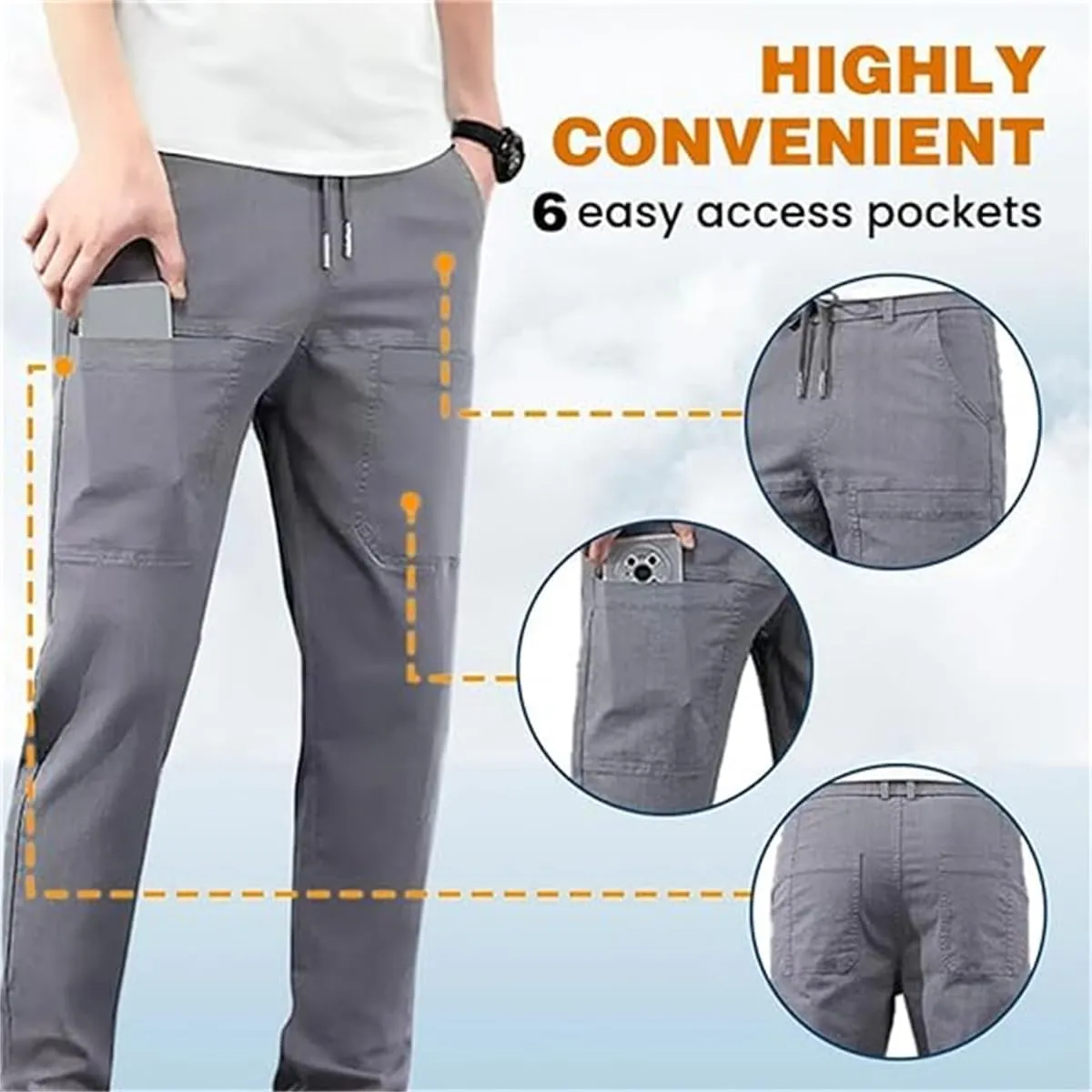 Sirmale Multipants - High Stretch Multi-Pocket Cargo Pants, Work Pants for Men, Mens Breathable Comfy Cargo Pants