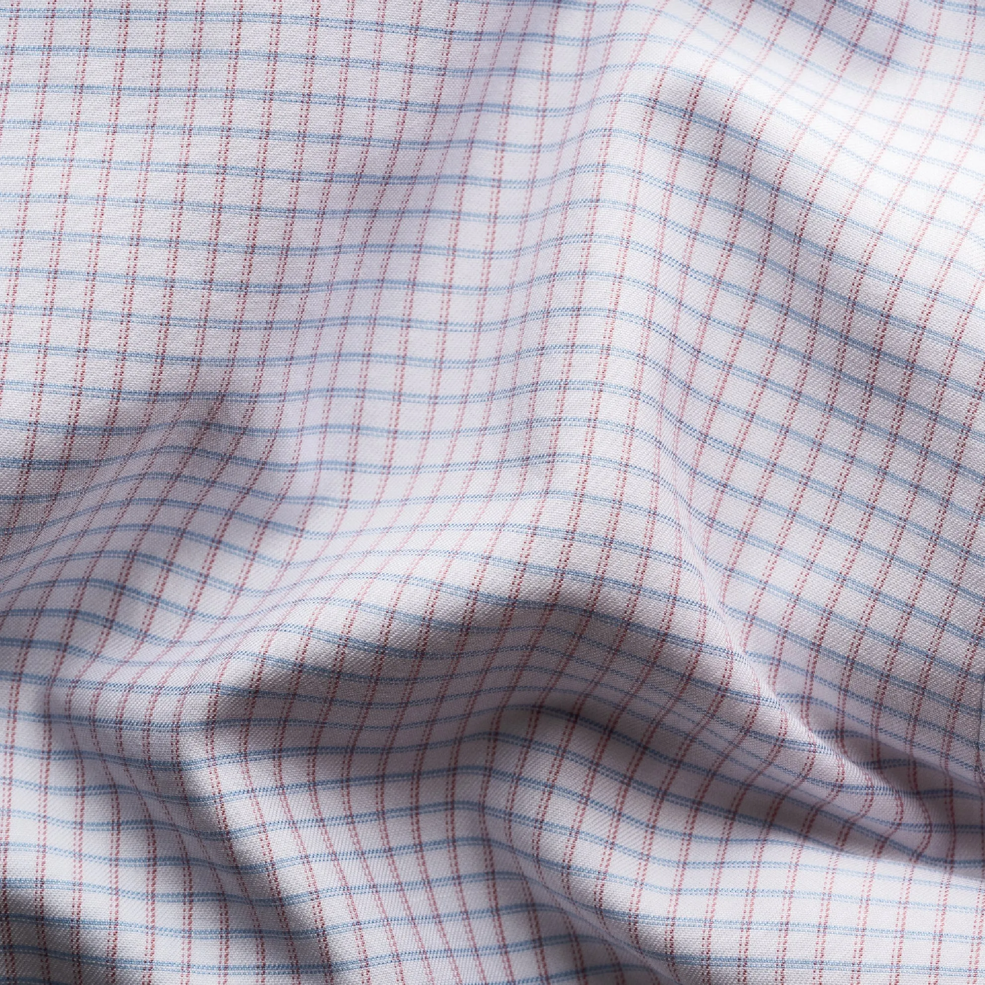 Slim Fit Check Cotton-Tencel Shirt / Pink