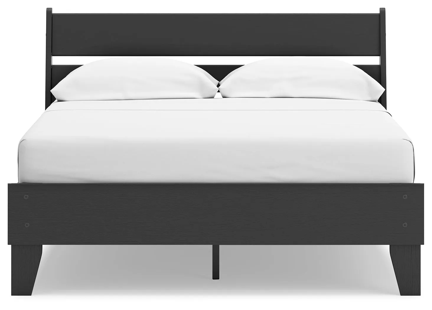 Socalle Full Panel Platform Bed with 2 Nightstands in Black
