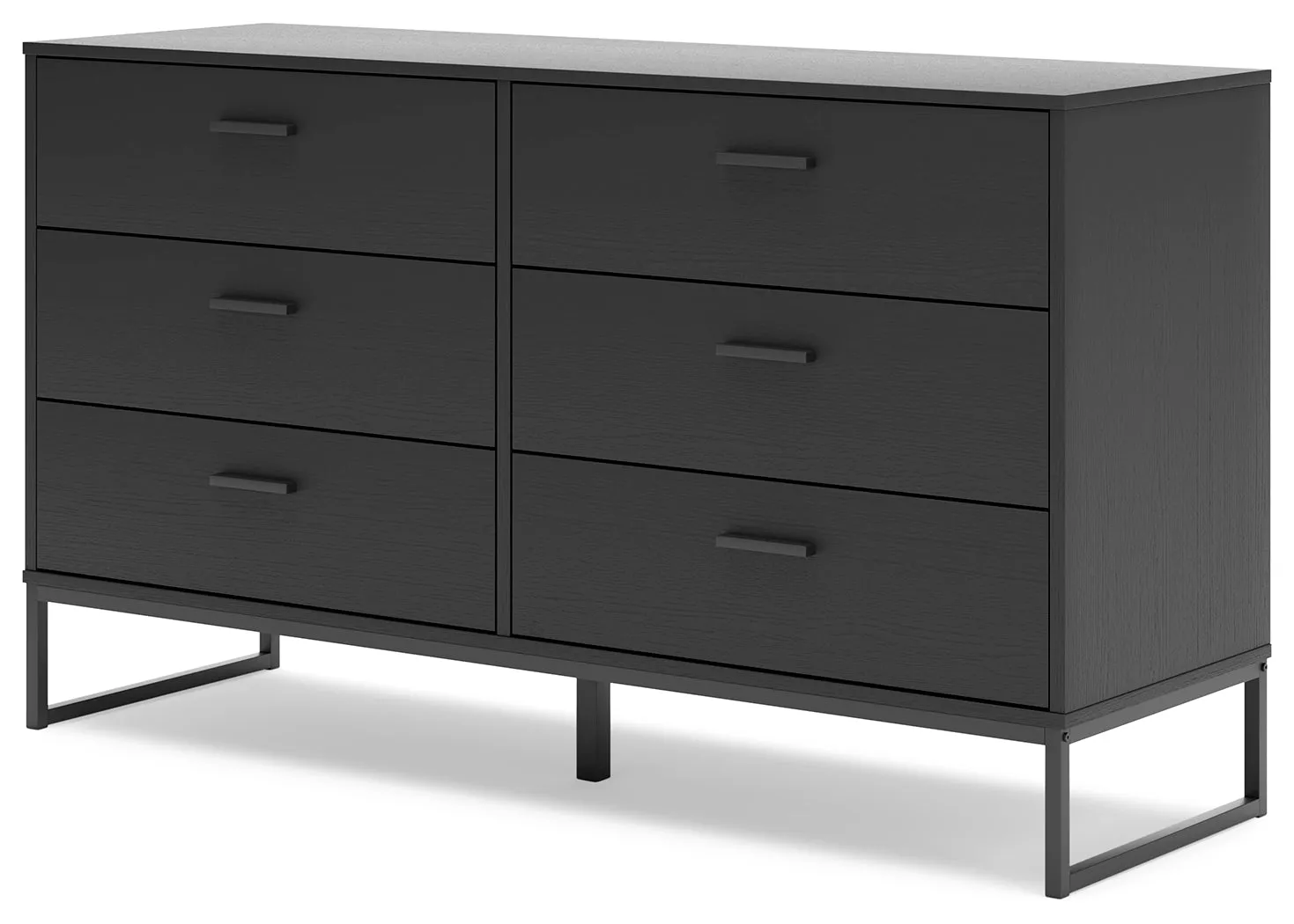 Socalle Queen Panel Platform Bed with Dresser and Chest in Black