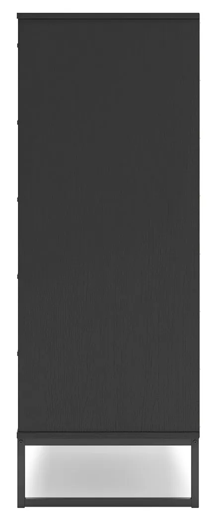 Socalle Queen Platform Bed with Dresser, Chest and 2 Nightstands in Black
