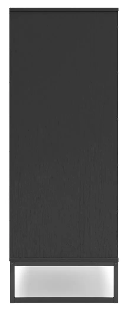 Socalle Queen Platform Bed with Dresser, Chest and 2 Nightstands in Black