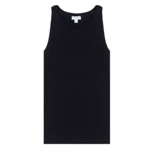 Sunspel Womens Ribbed Tank Top Black