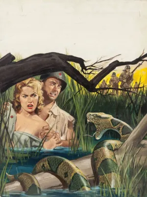 The Ordeal of the Nurse and the Corpsman - Man's Life Magazine Cover Pulp Art - Wil Hulsey Painting - Large Art Prints