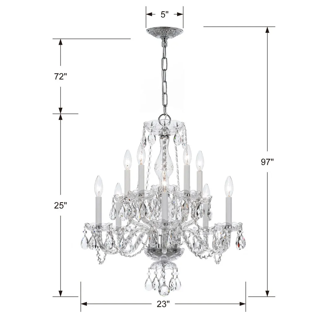 Traditional Crystal 10 Light Spectra Crystal Polished Chrome Chandelier