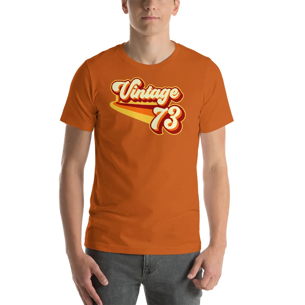 Vintage 1973 Warm Retro Lines SLIM FIT Short-Sleeve Unisex T-Shirt