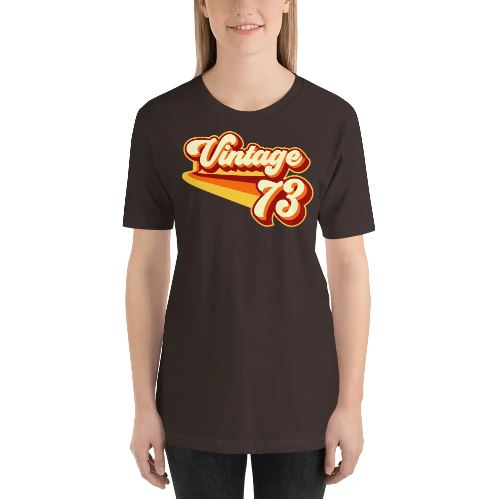 Vintage 1973 Warm Retro Lines SLIM FIT Short-Sleeve Unisex T-Shirt