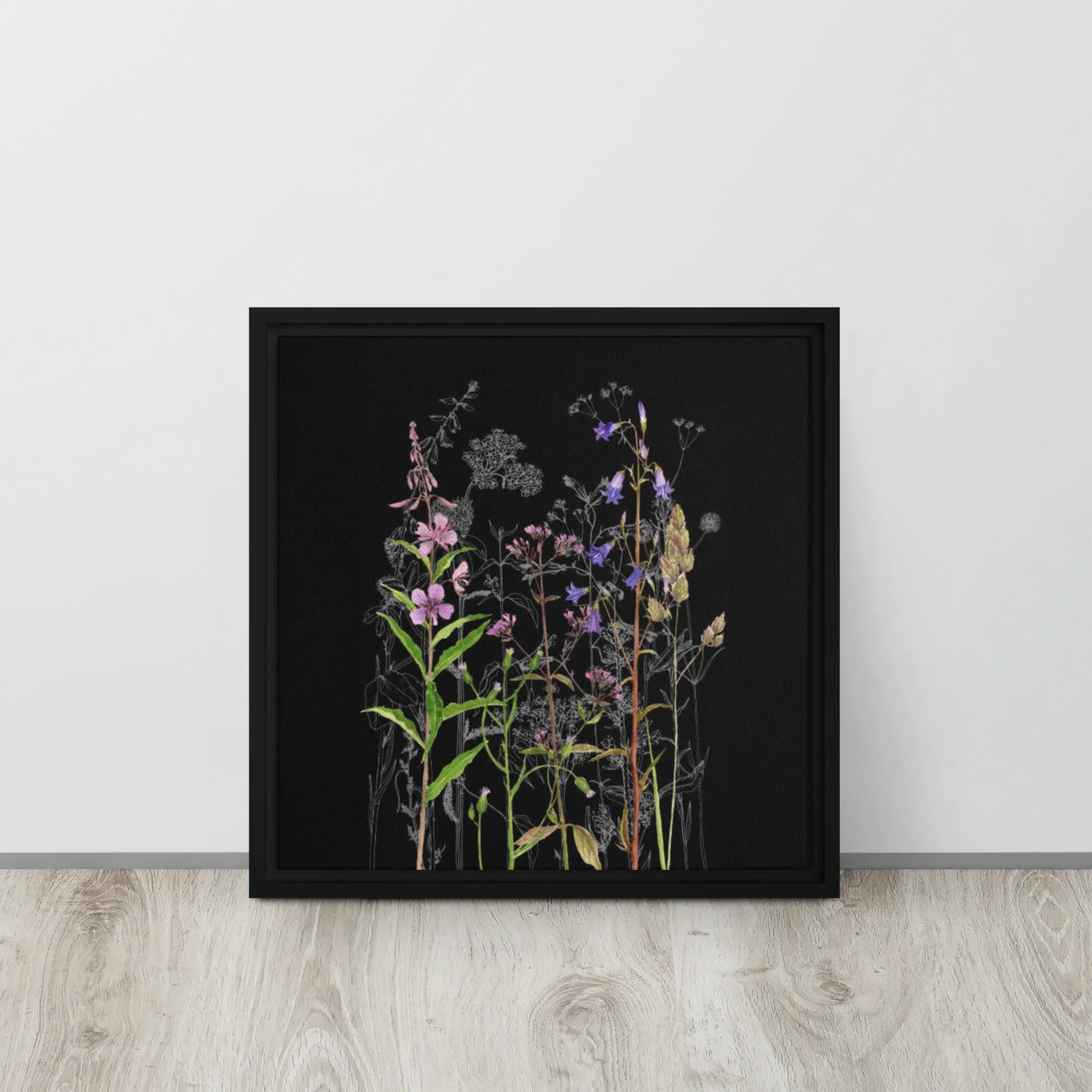 Wildflowers Charming Framed Canvas Print