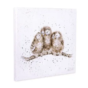Wrendale Canvas Art - Owl Family - AOC192